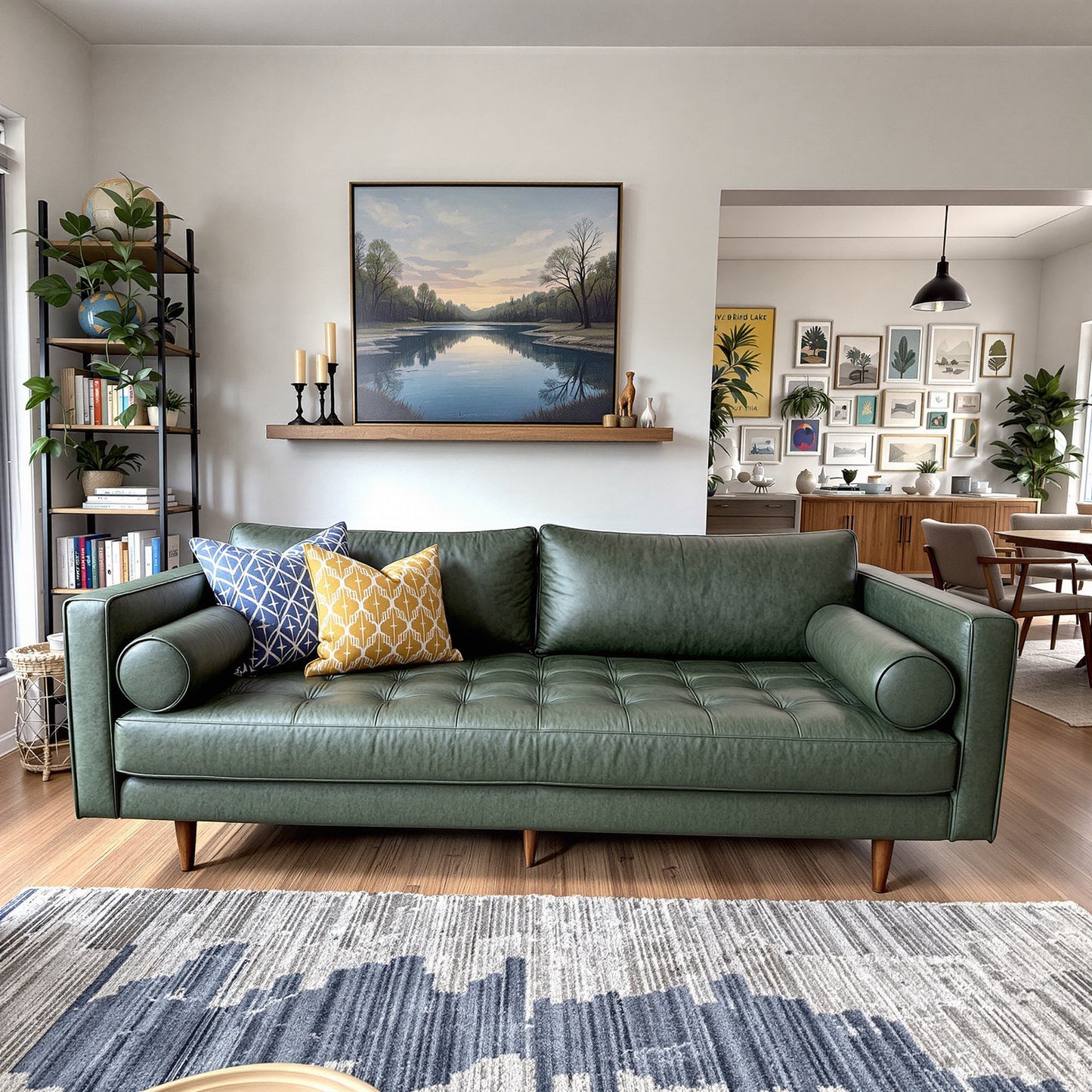 Ladybird 88" Leather Sofa - Cheyenne Decoy