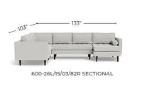 Ladybird 133" Corner Sectionals w. Right Chaise -
