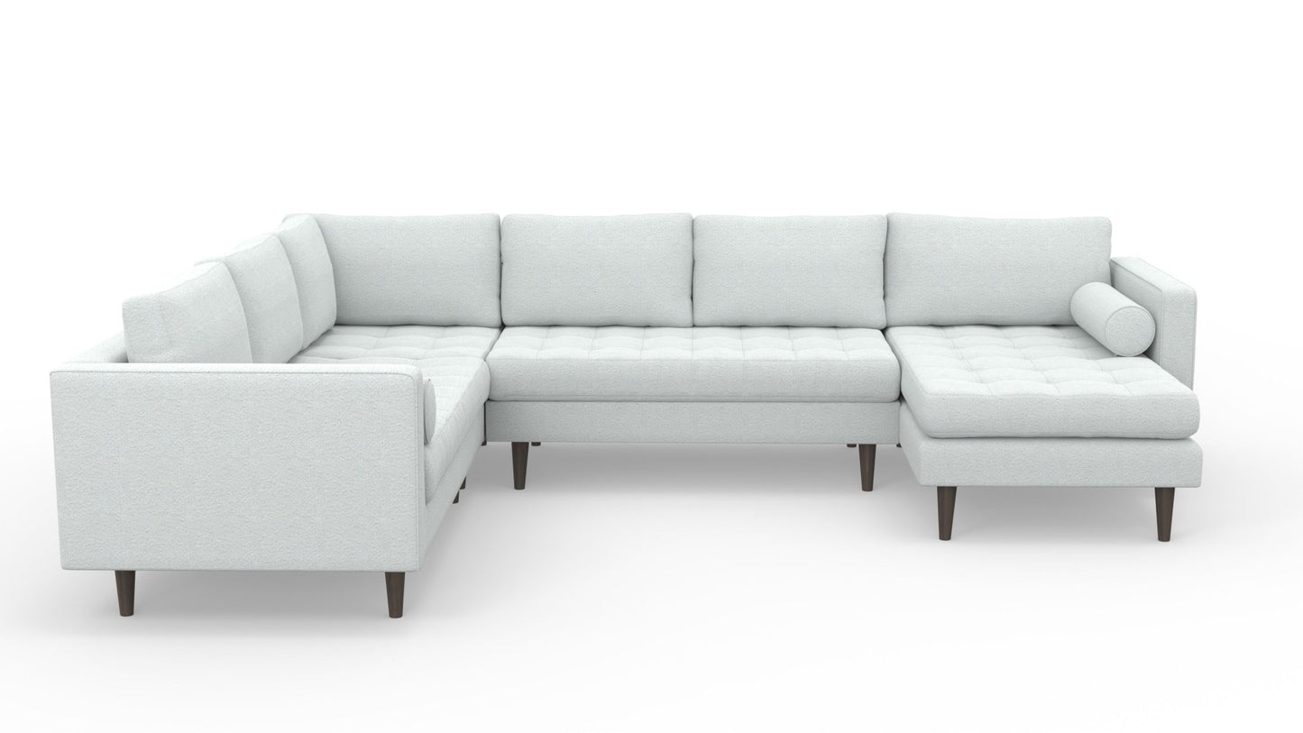 Ladybird 133" Corner Sectionals w. Right Chaise - Bloke Snow