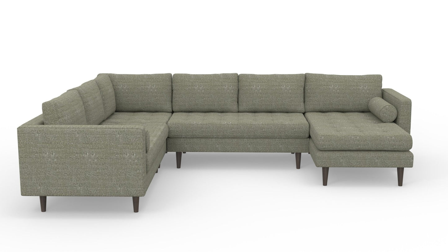 Ladybird 133" Corner Sectionals w. Right Chaise - Nepal Olive