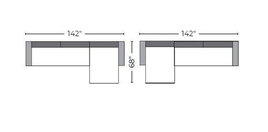 Lago Vista 142" Large Raf Chaise Sectional - Peyton Slate