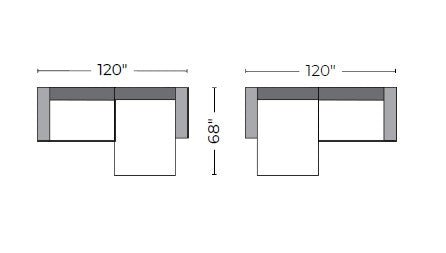 Lago Vista 120" Small Laf Chaise Sectional - Peyton Slate
