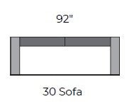 Lago Vista 92" Sofa - Amigo II Dusk
