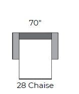 Lago Vista 70" Free Standing Chaise - Peyton Slate