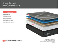 Lazy Bones Soft Memory Foam Mattress 12" -