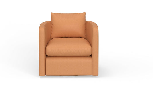 Lily Leather Swivel Chair - Hudson Lager