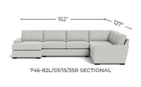 Mas Mesa 162" Deep Corner Sectionals w. Left Chaise Bennett Orangeade Quick Ship -