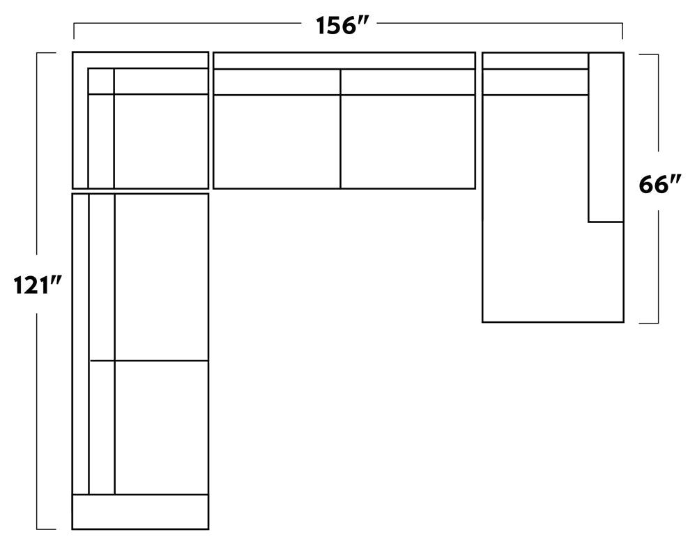 Mesa 156" Corner Sectionals w. Right Chaise - Peyton Slate