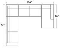 Mesa 156" Corner Sectionals w. Right Chaise - Peyton Slate