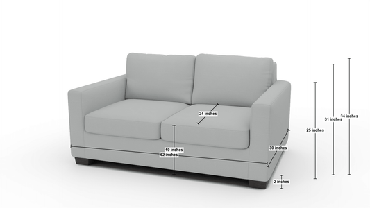 Track 62" Loveseat - Elliot French Blue