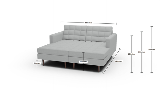 Wallace 66" Double Chaise - Elliot Teal