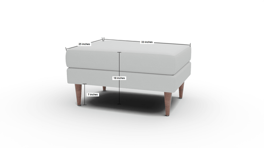 Wallace Untufted Ottoman - Bennett Peacock
