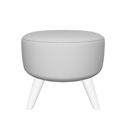 Katy 18" Leather Round Leg Ottoman