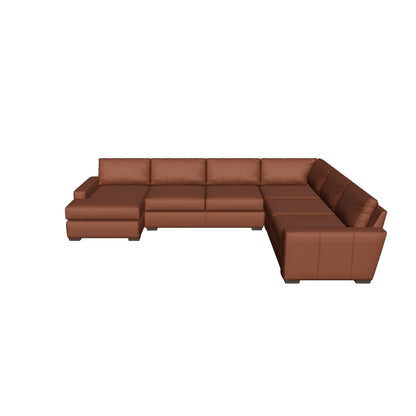 Mas Mesa 162" Deep Leather Corner Sectionals w. Left Chaise
