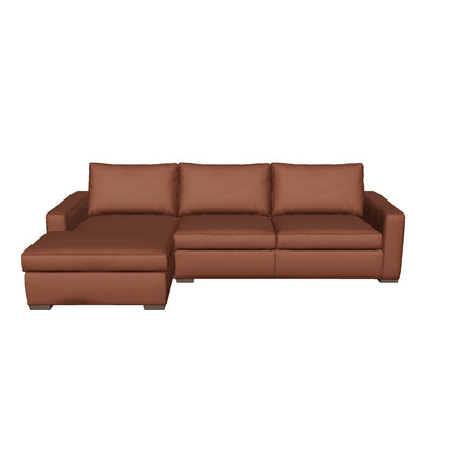 Mesa 123" Leather Left Chaise Sectional