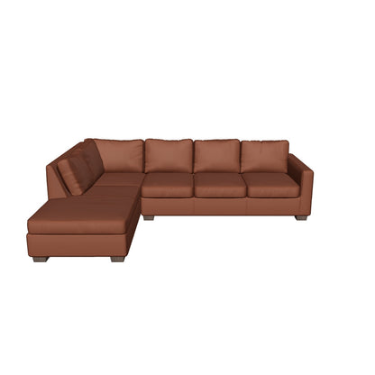 Track 121" Leather Left Chaise Sectional