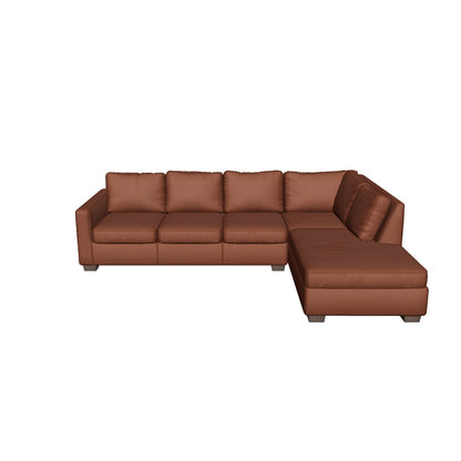 Track 121" Leather Right Chaise Sectional