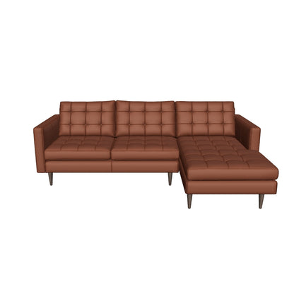 Wallace 98" Leather Right Chaise Sectional