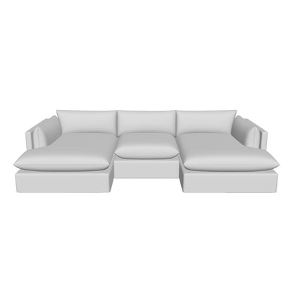 SoCo 132" Double Chaise with Armless Chair