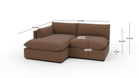 SoCo 84" LAF Arm Reversible Chaise Sofa - Dream French Blue