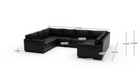 Track 141" Leather Corner Sofa U Sectional - Tribeca Cobalt