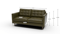 Wallace 69" Leather Loveseat - Tribeca Lagoon