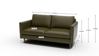 Wallace 69" Leather Untufted Loveseat - Tribeca Lagoon