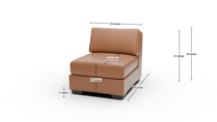Track Leather Armless Chair - Dimensions - Sonoma Tobacco