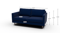 Wallace 69" Untufted Loveseat - Superb Peacock