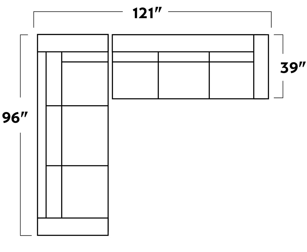 Track 121" Left Corner Sectional -