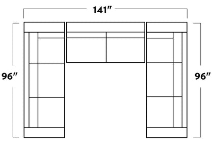 Track 141" Corner Sofa U Sectional Elliot Dove Quick Ship -