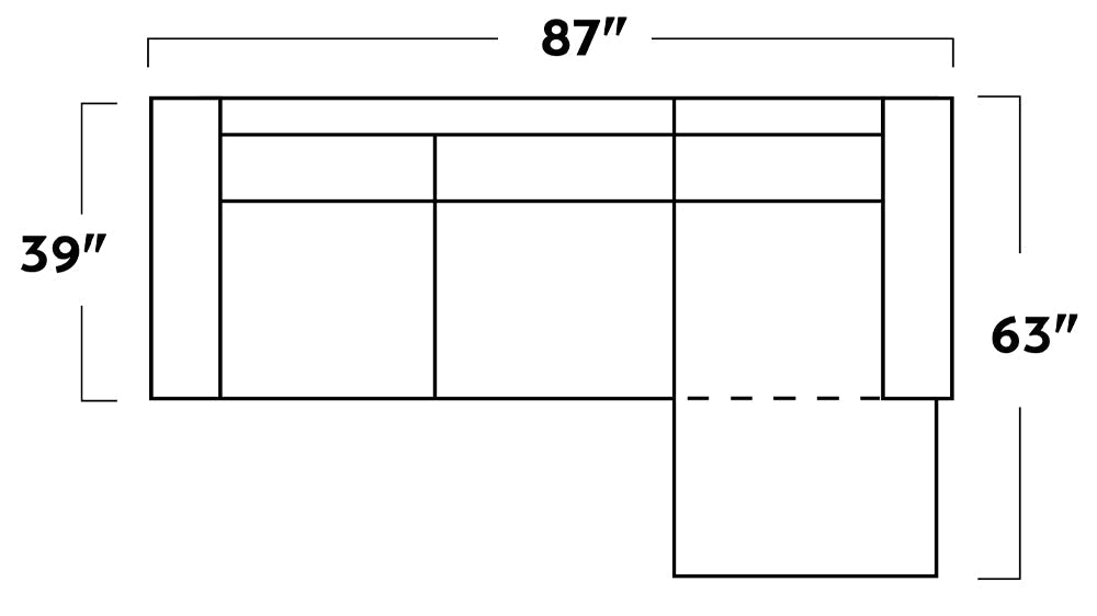 Track 87" Reversible Sofa Chaise -