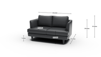 Rainey 59" Leather Loveseat - Clive Cinnamon