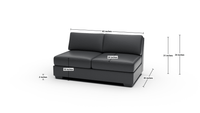 Track Leather Armless Loveseat - Tribeca Scarlet