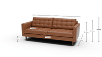 Wallace 85" Leather Sofa - Tribeca Cobalt