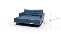 Wallace 66" Leather Double Chaise - Clive Cinnamon