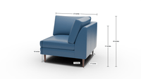 Wallace Leather Untufted Corner Unit - Clive Cinnamon