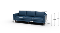 Wallace 98" Leather Untufted Estate Sofa - Clive Cinnamon