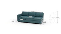 Track Leather LAF Sofa - Dimensions - Tribeca Lagoon