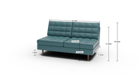 Wallace Leather Armless Loveseat - Cheyenne Decoy