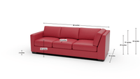 Track Leather LAF Corner Sofa - Dimensions - Tribeca Scarlet