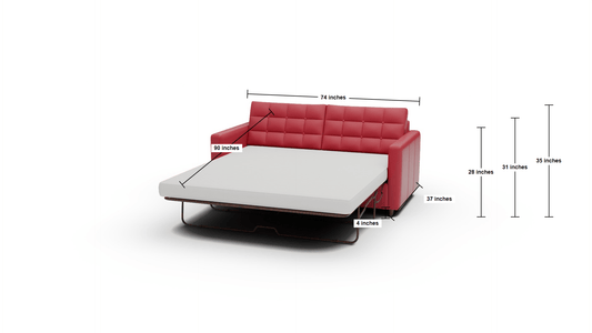 Wallace 74" Leather Queen Sleeper Sofa - Tribeca Lagoon