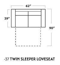 Track 62" Twin Sleeper Loveseat Peyton Navy Quick Ship -