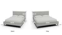 Wallace Tufted King & Queen Bed - Dimensions - Villa Dove