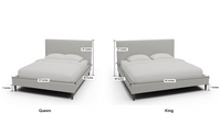 Wallace Untufted King & Queen Bed - Dimensions - Villa Dove