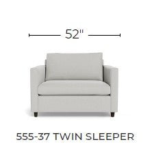 Wallace 52" Leather Untufted Twin Sleeper Chair -