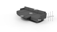 Track 141" Double Chaise With Full Sleeper Loveseat - Amigo II Dusk