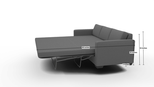 Track 87" Queen Sleeper Sofa - Superb Gunmetal