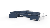 Fluffy DB 178" 4 Corner U Sectional - Dream Olive