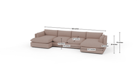 SoCo 169" Double Chaise with Armless Loveseat - Elliot Sunflower